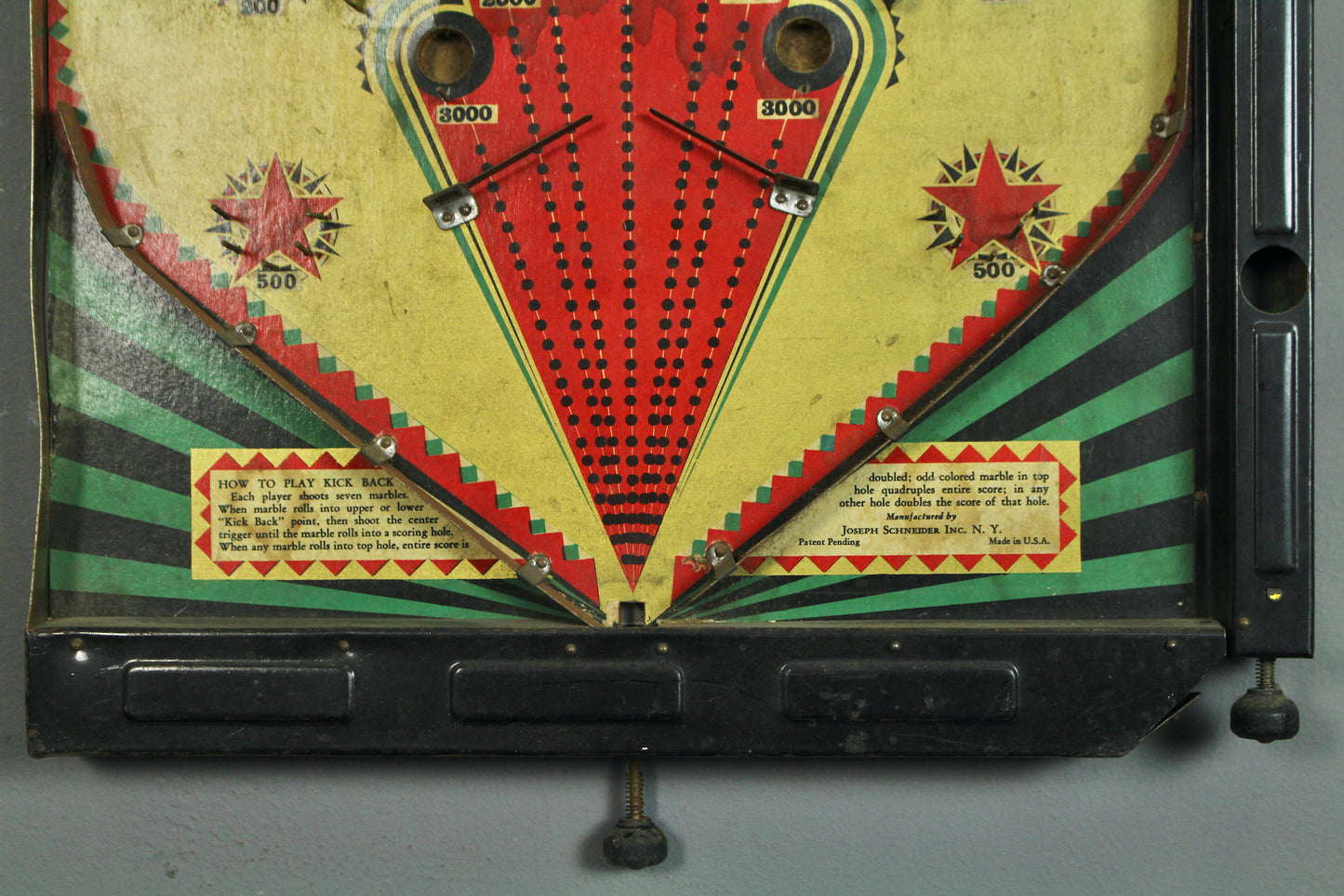 1930s "Kick-Back" Pinball Game