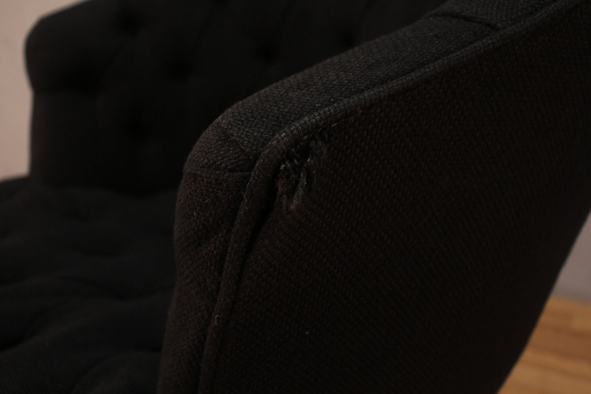 Black Tufted Rolling Accent Chair - ONLINE ONLY