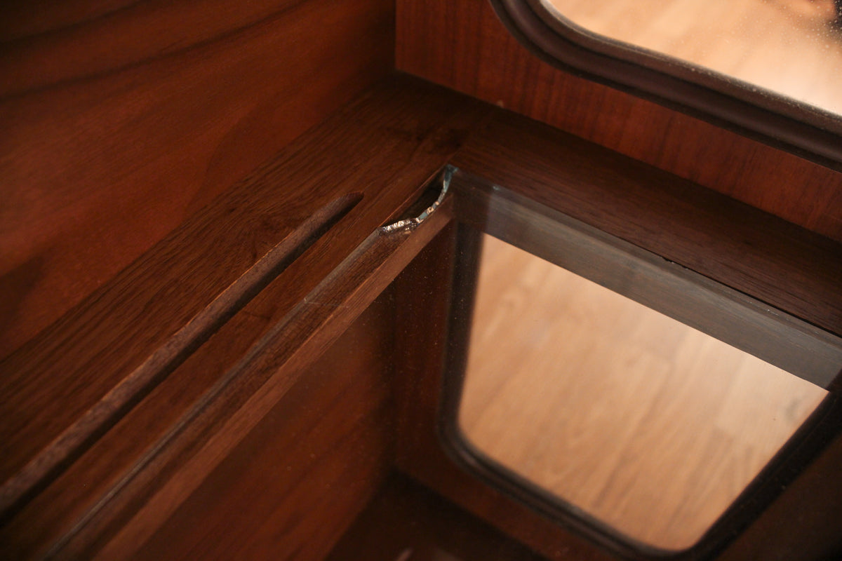 Walnut & Glass Illuminated Bookcase - ONLINE ONLY