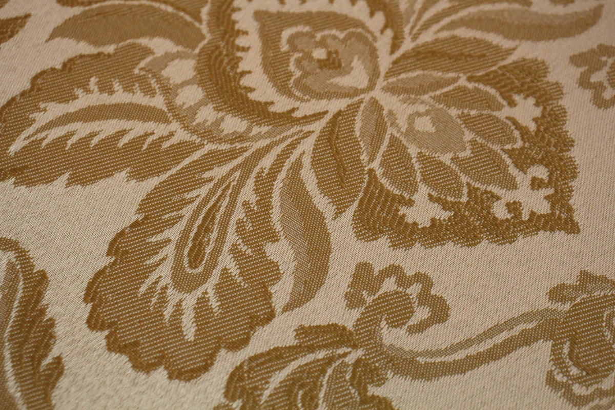 Carved Gold Damask Armchair
