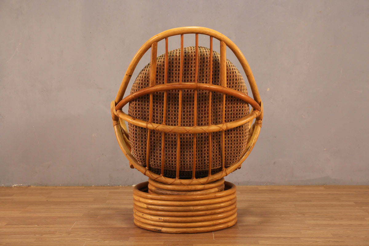 Bent Bamboo Swivel Lounge Chair