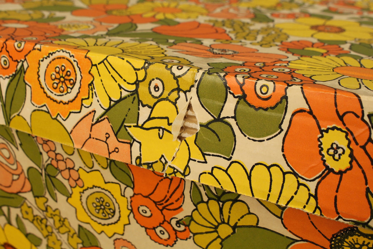 Retro Floral Cardboard Chest
