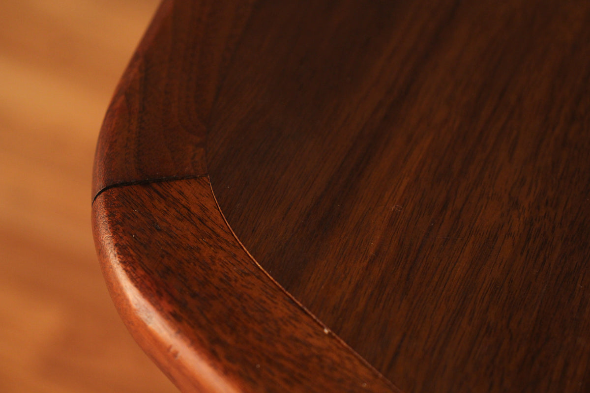 Mid Century Dark Teak Dining Table with 2 Leaves