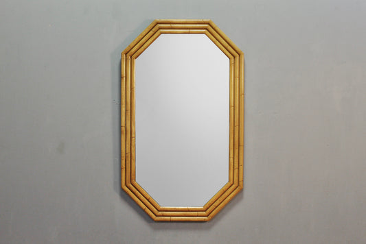 Octagonal Faux-Bamboo Mirror