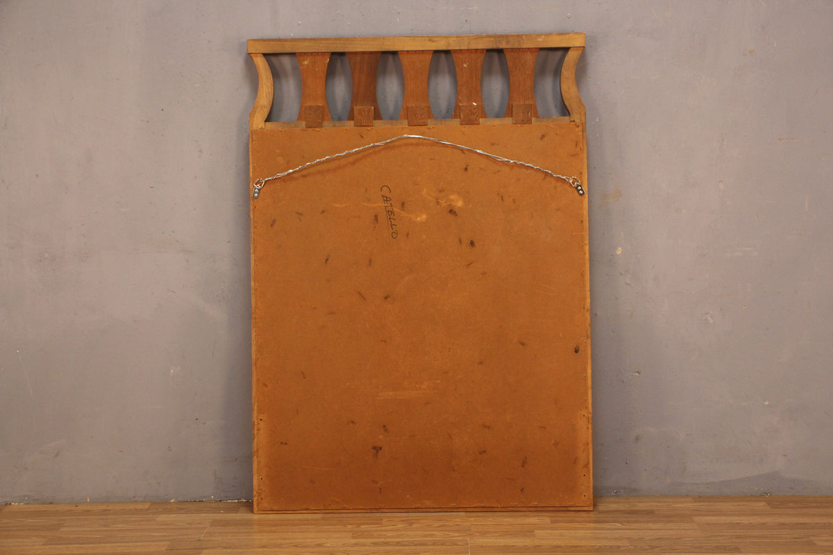 Mid Century Walnut Hourglass Mirror