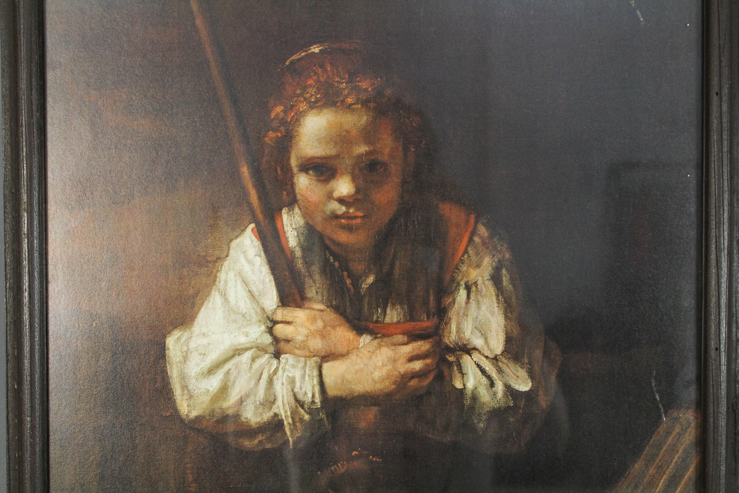 "Girl With Broom" Rembrandt Print