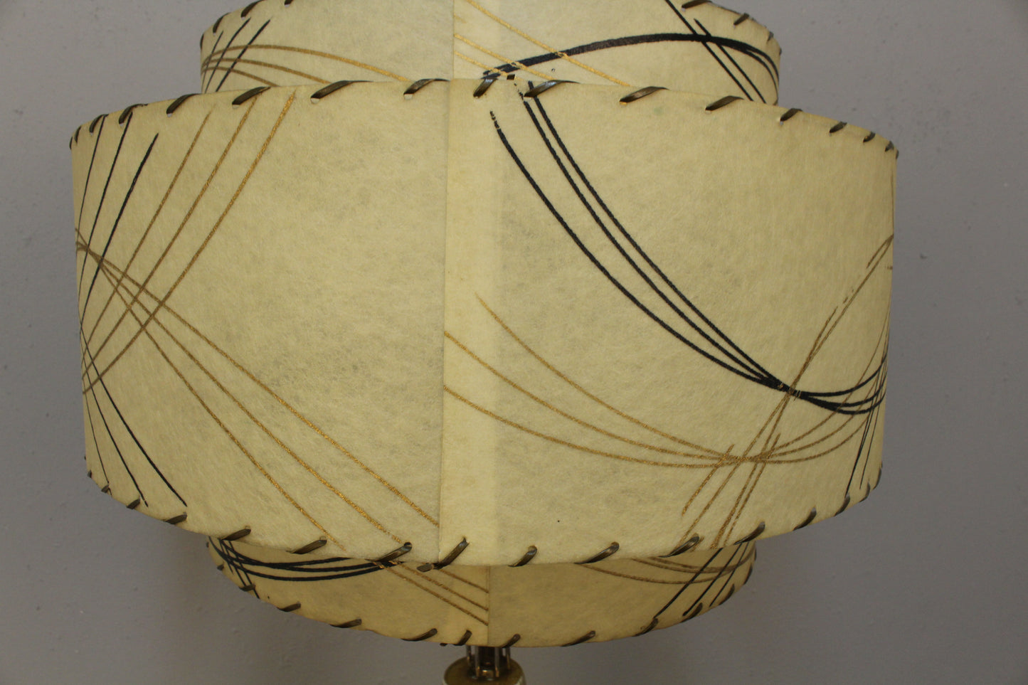Luxe Mid Century Striped Table Lamp