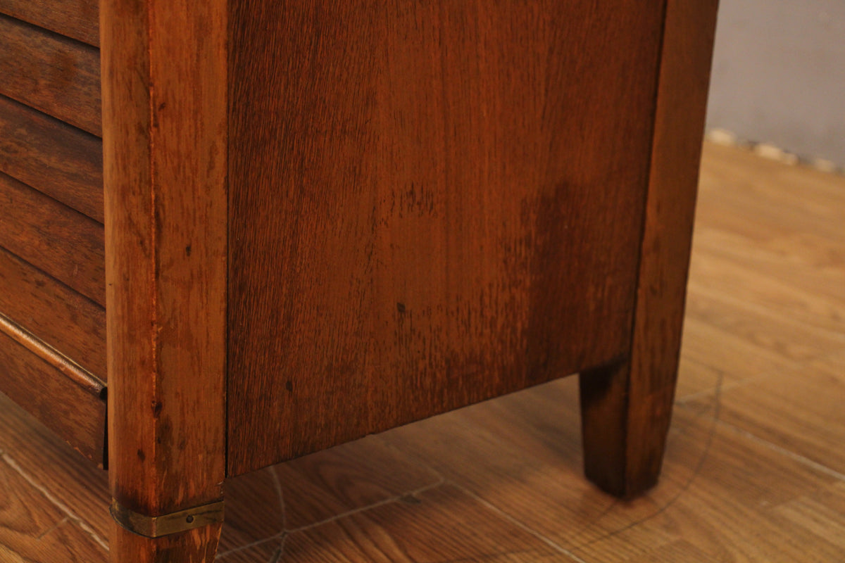 Walnut & Louvered 2-Drawer Nightstand