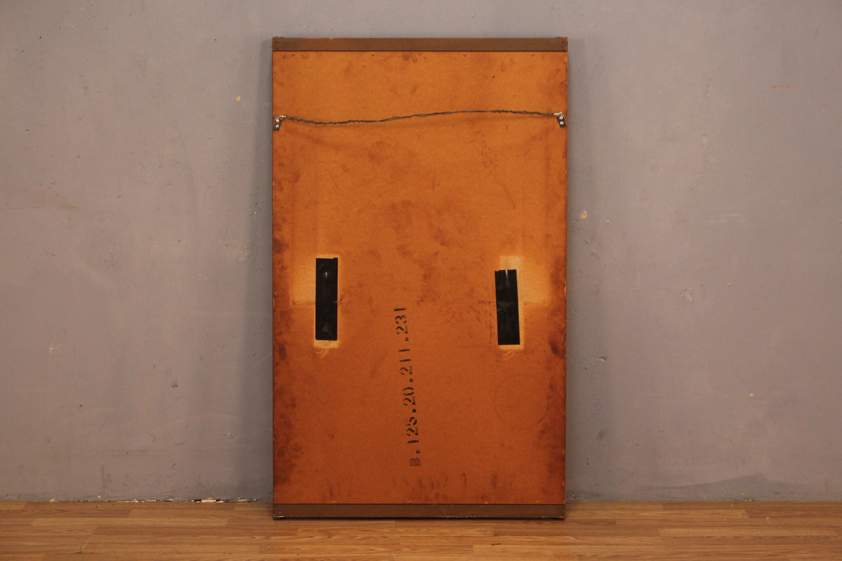 Mid Century Walnut & Brass Mirror