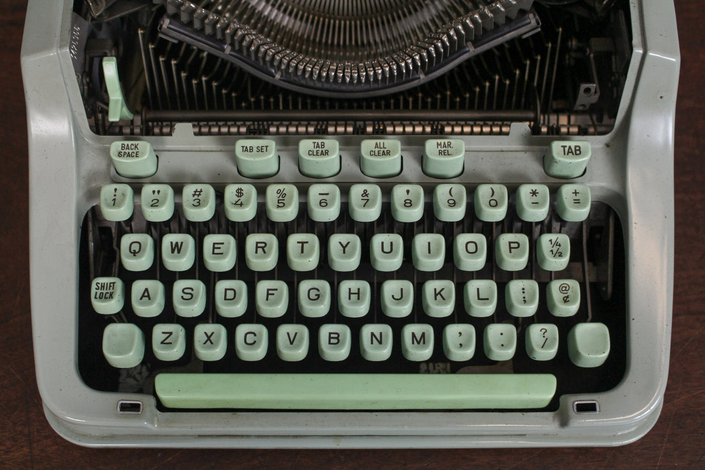 1960s Hermes 3000 Seafoam Typewriter