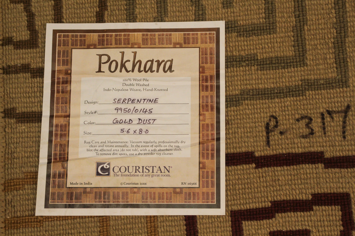 Pokhara Gold & Spiral Area Rug - ONLINE ONLY