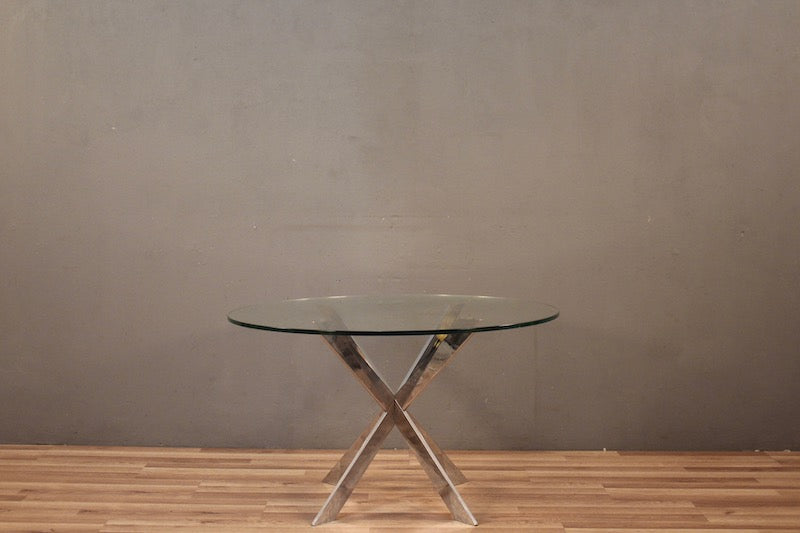 Geometric Chrome & Glass Coffee Table – ONLINE ONLY