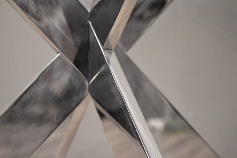 Geometric Chrome & Glass Coffee Table – ONLINE ONLY