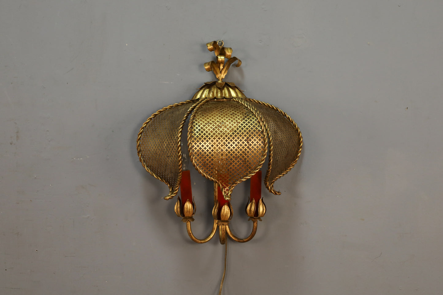 Moroccan Brass Candelabra Wall Sconce