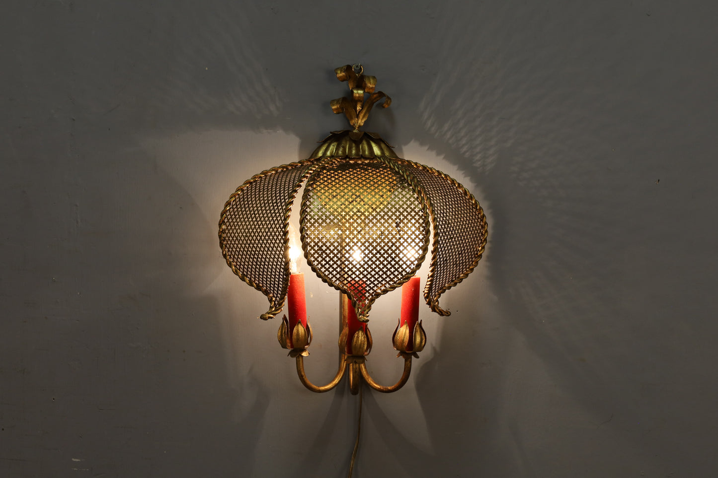 Moroccan Brass Candelabra Wall Sconce