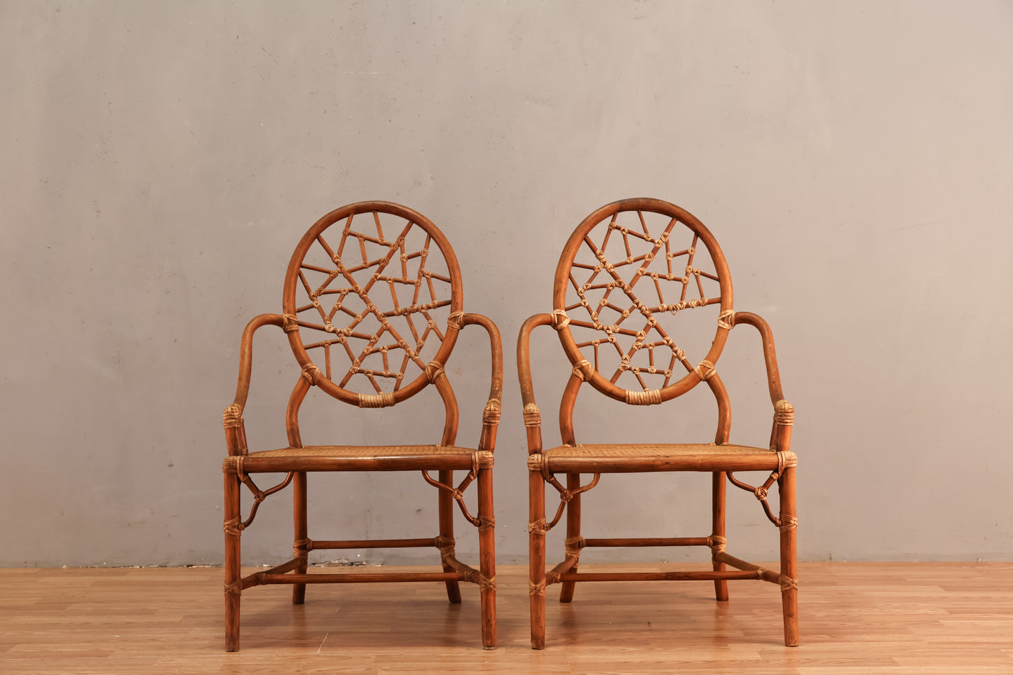 McGuire "Cracked Ice" Rattan & Cane Armchair
