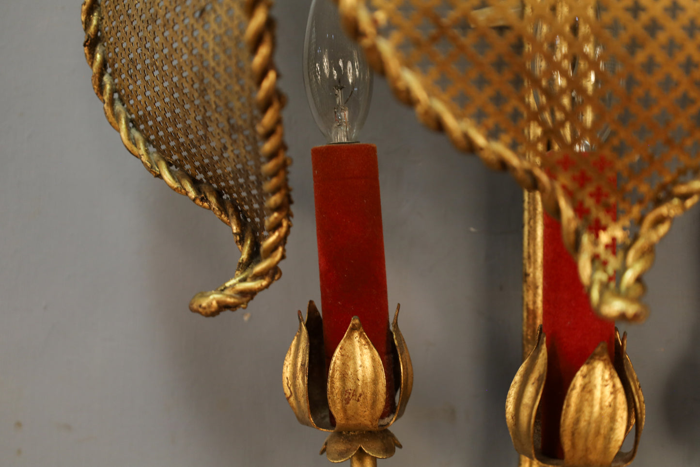Moroccan Brass Candelabra Wall Sconce