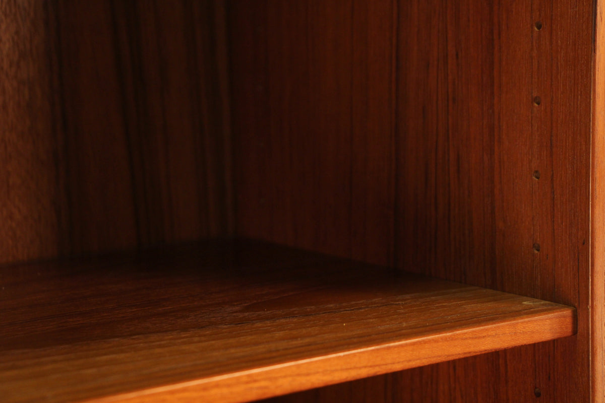 Teak Divided 6-Tier Bookshelf