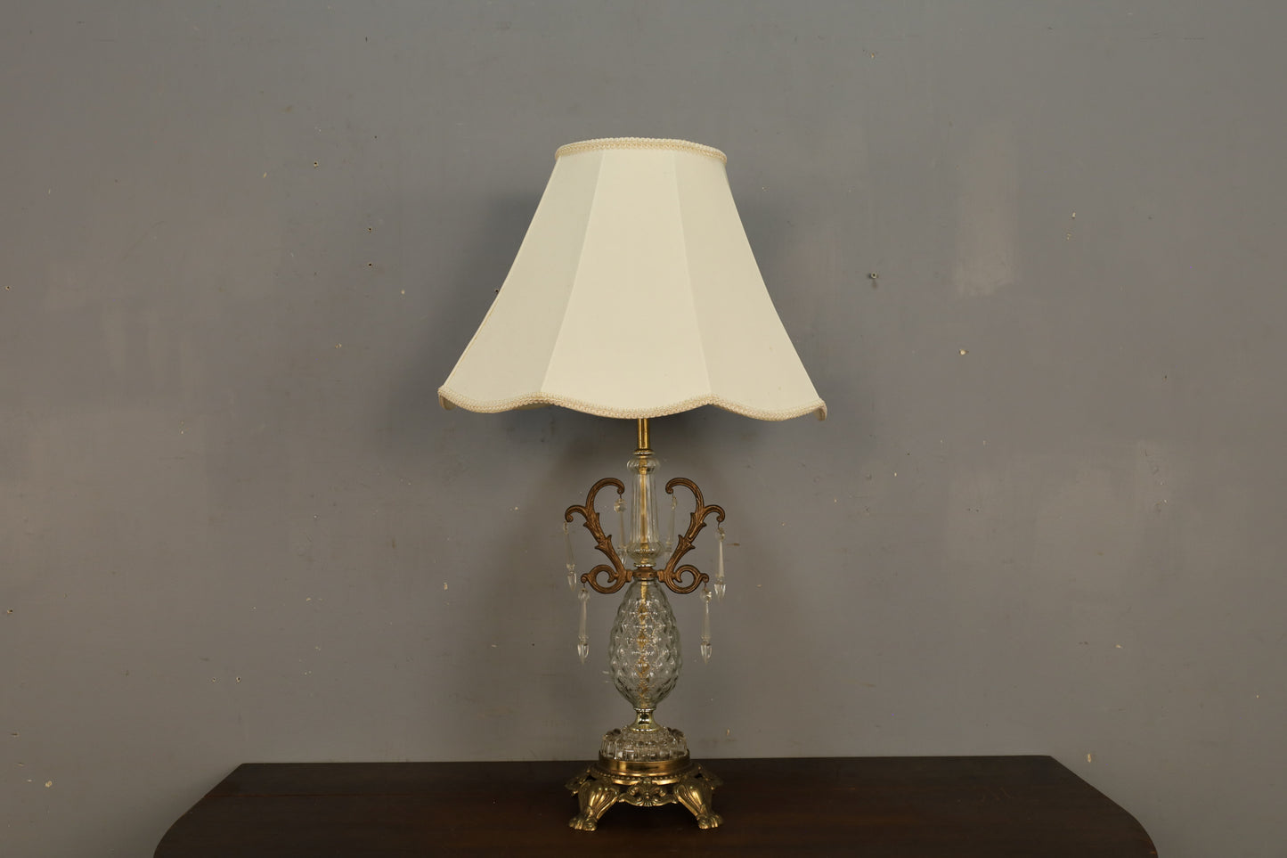 Ornate Gold & Crystal Table Lamp
