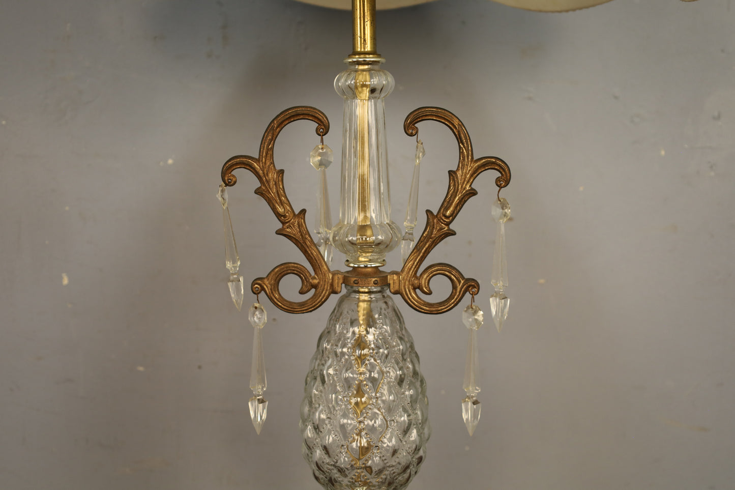 Ornate Gold & Crystal Table Lamp