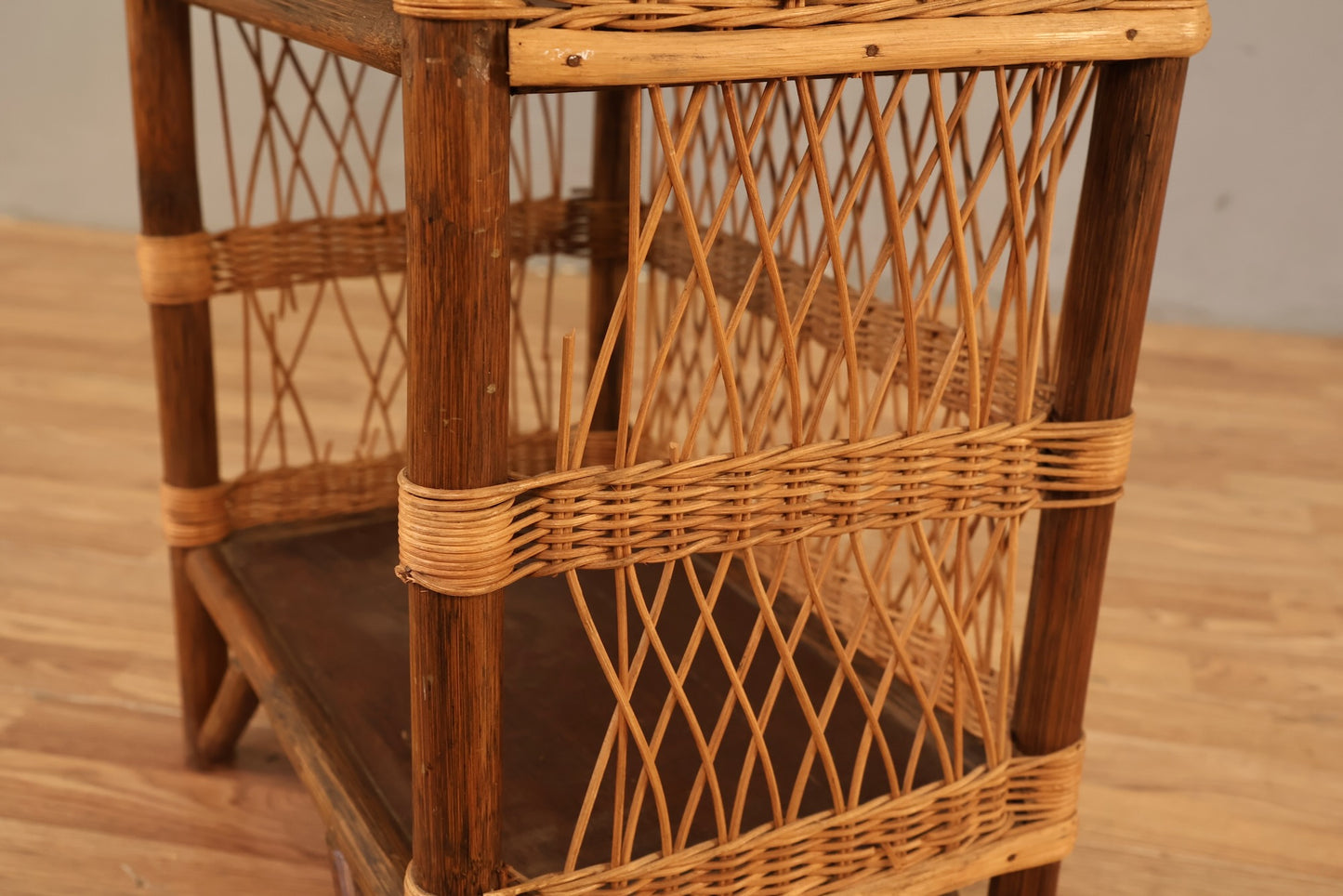Bamboo & Rattan Pagoda Shelf