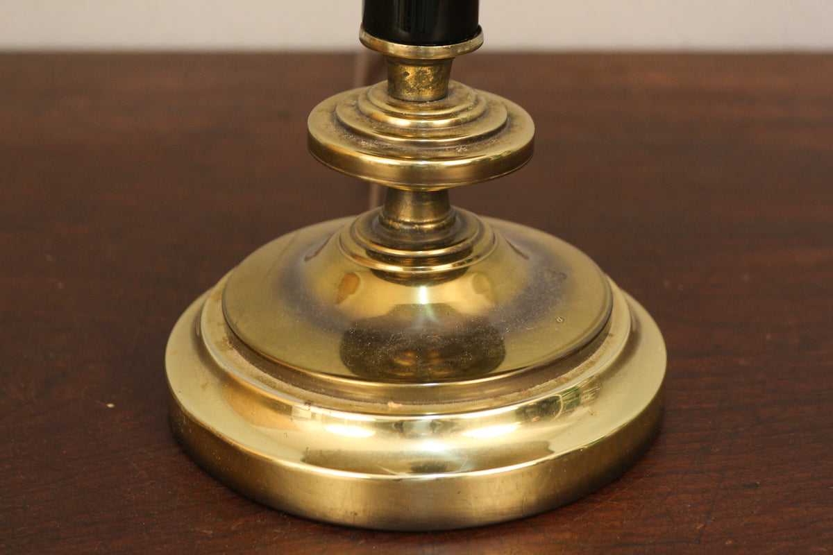 Neoclassical Black & Brass Table Lamp