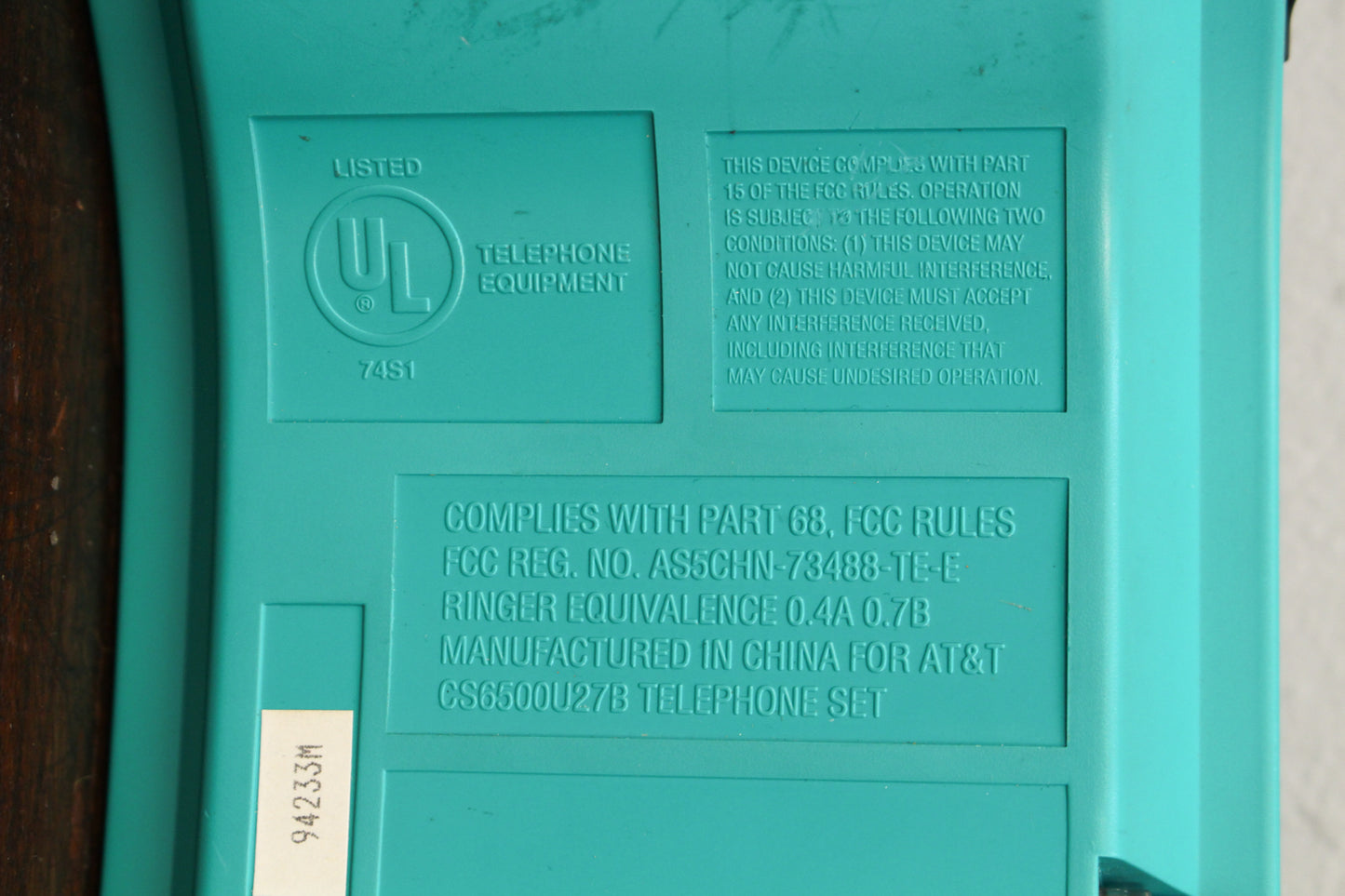 AT&T "Wave" Teal Wall Phone