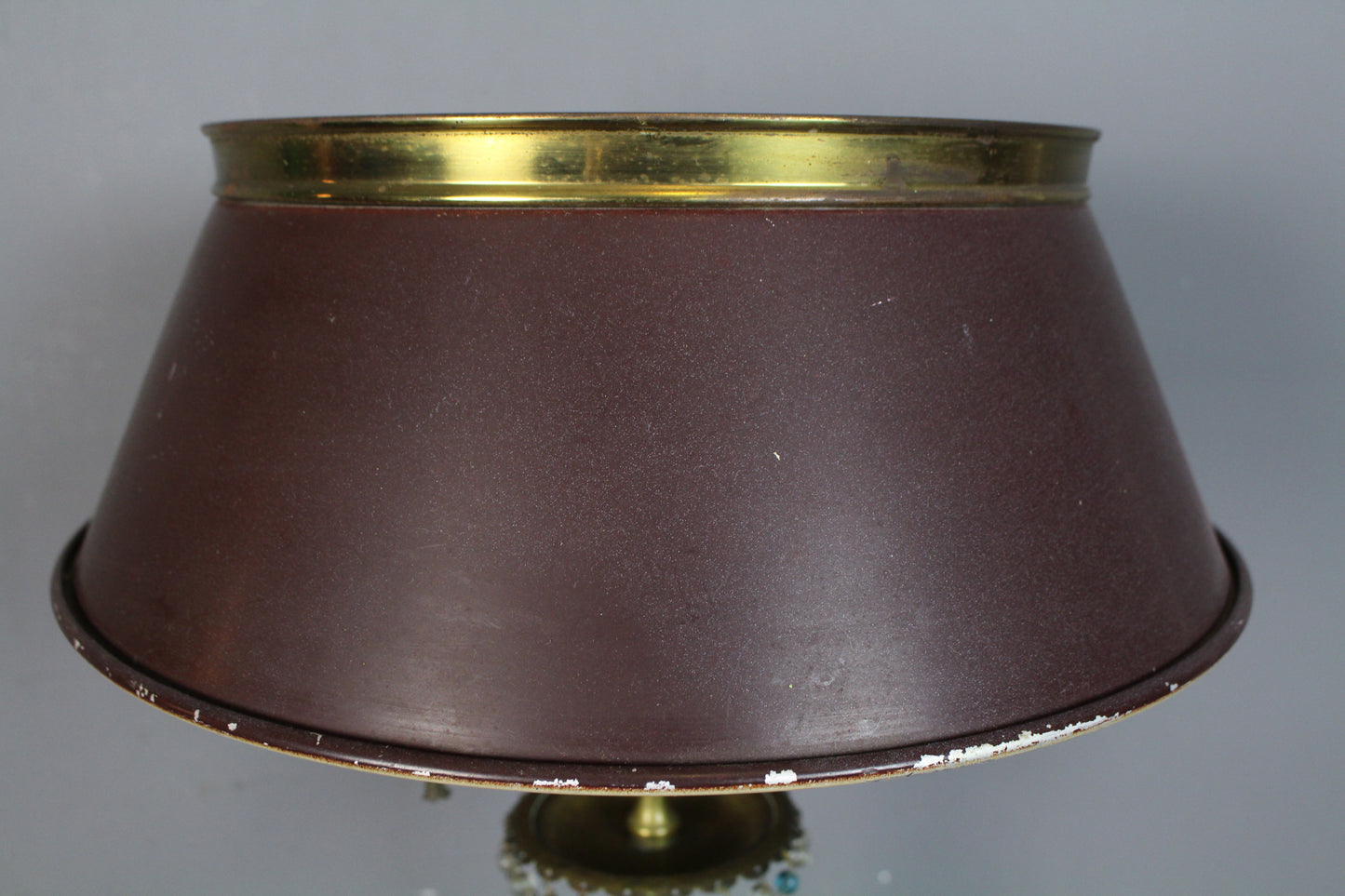 Burgundy Beaded Tole Table Lamp