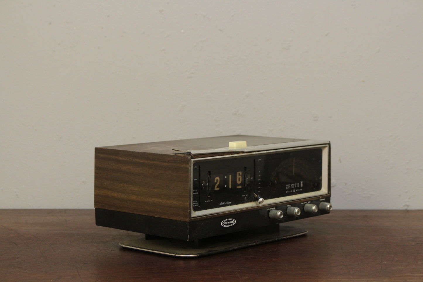 Prop 1970s Zenith Touch n' Snooze Clock Radio