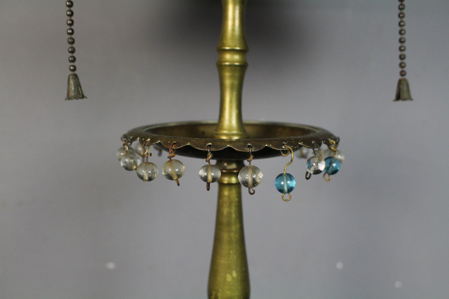 Burgundy Beaded Tole Table Lamp