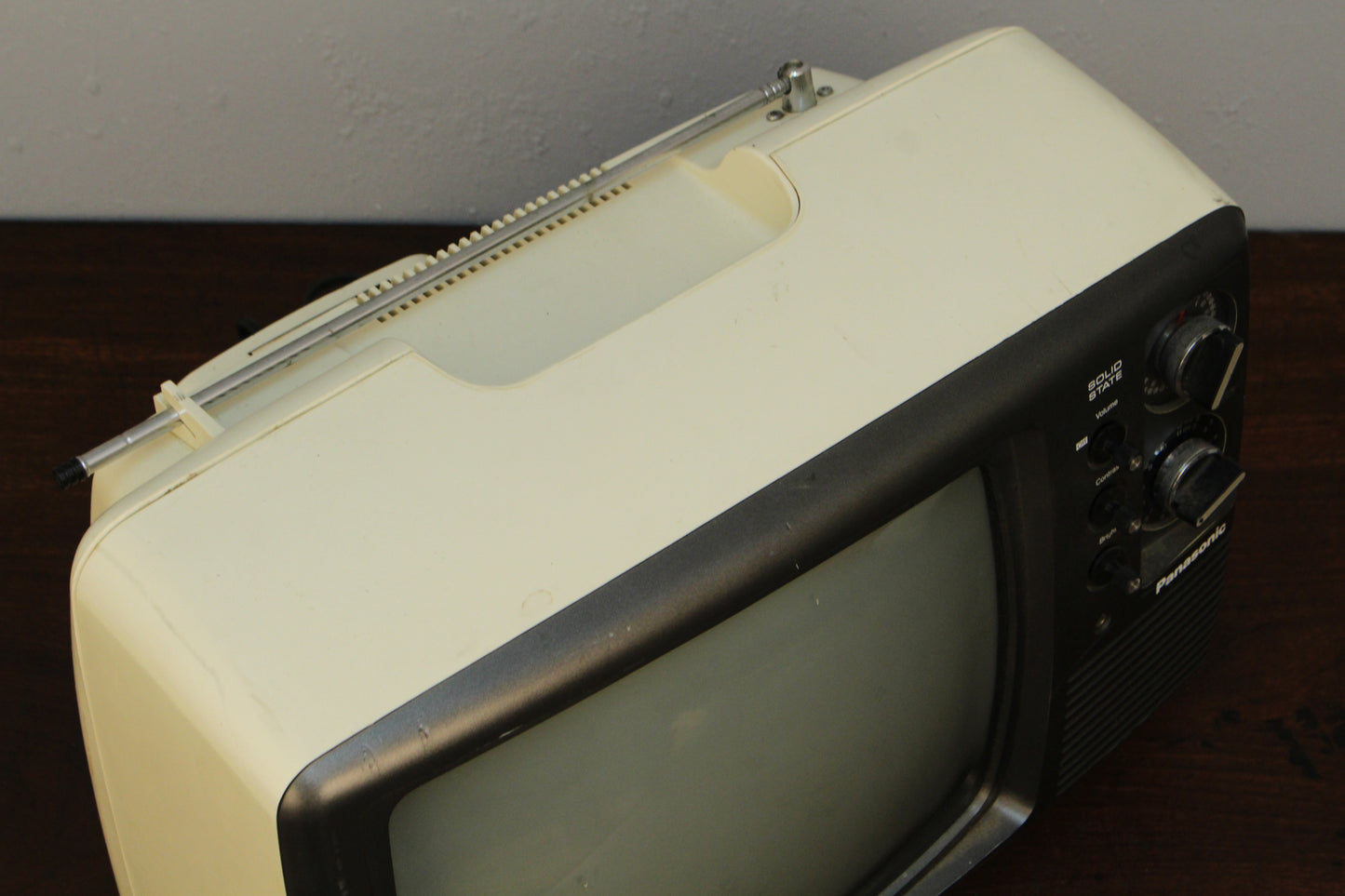 Prop 1970s Cream & Black Panasonic Television