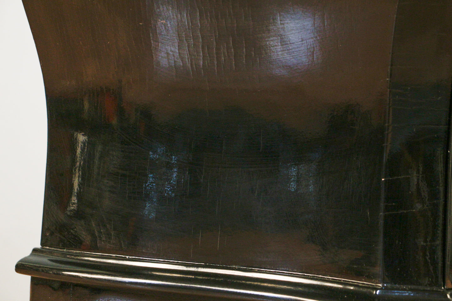 Black Lacquer Bombe 3-Drawer Chest