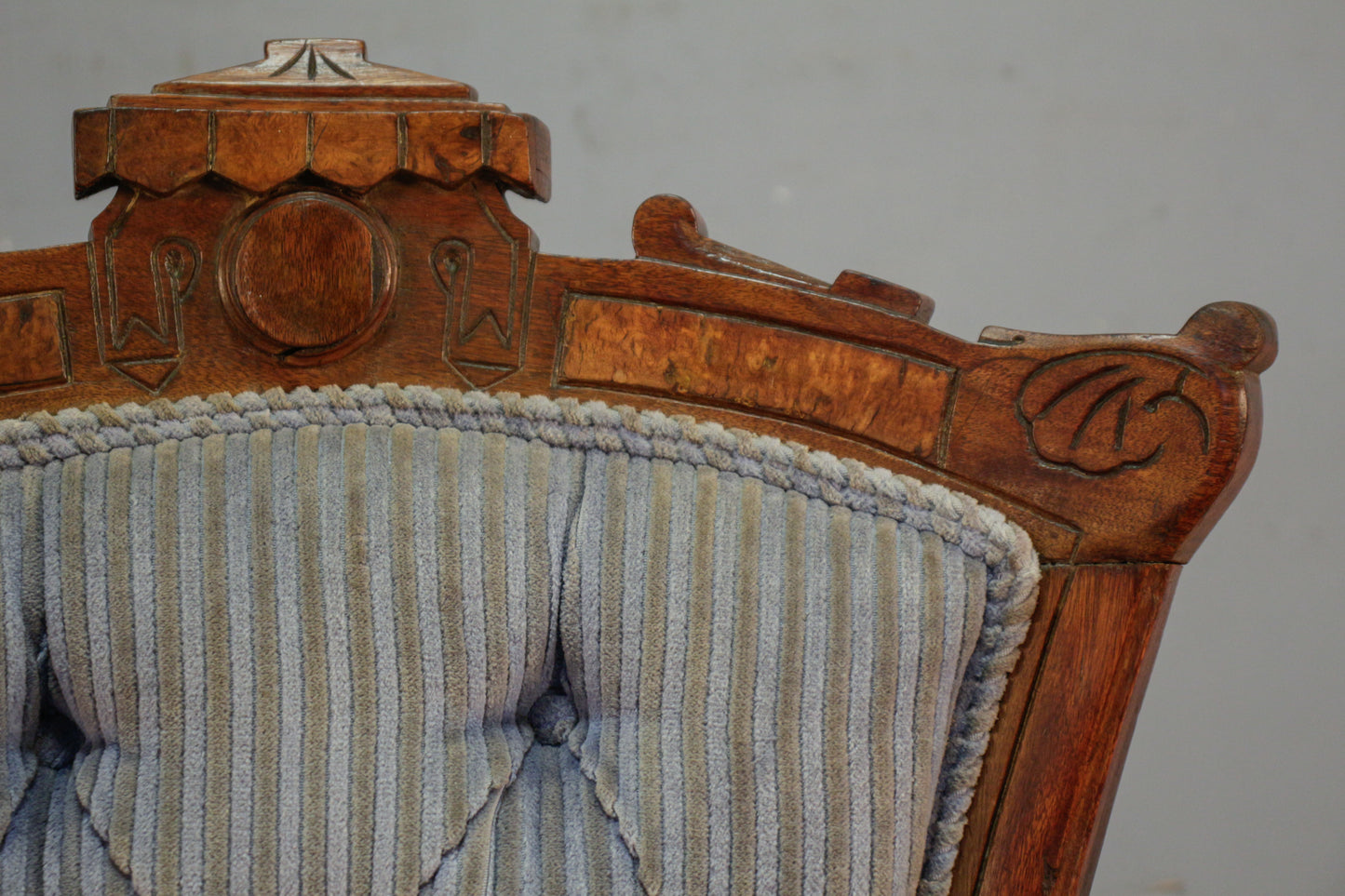 Victorian Eastlake Walnut & Velveteen Parlor Chair