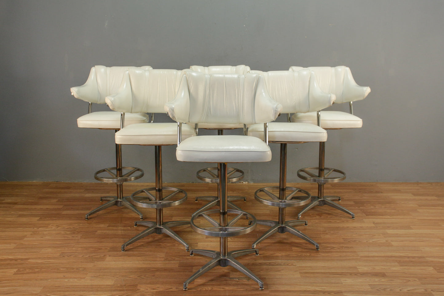 Luxe White Vinyl Bar Stool - ONLINE ONLY
