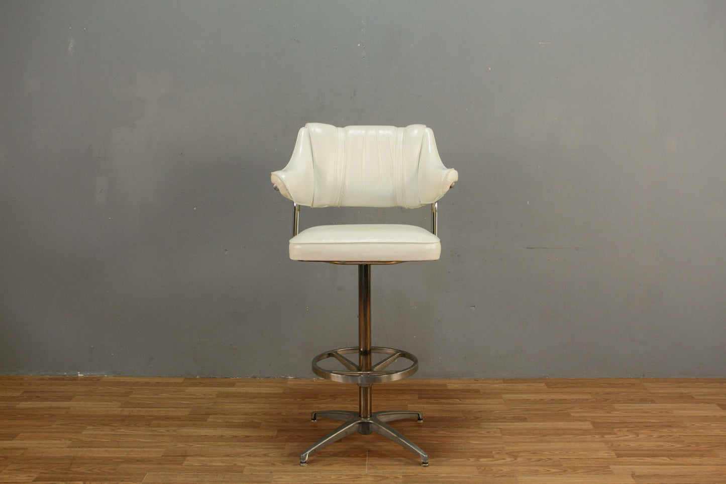 Luxe White Vinyl Bar Stool - ONLINE ONLY