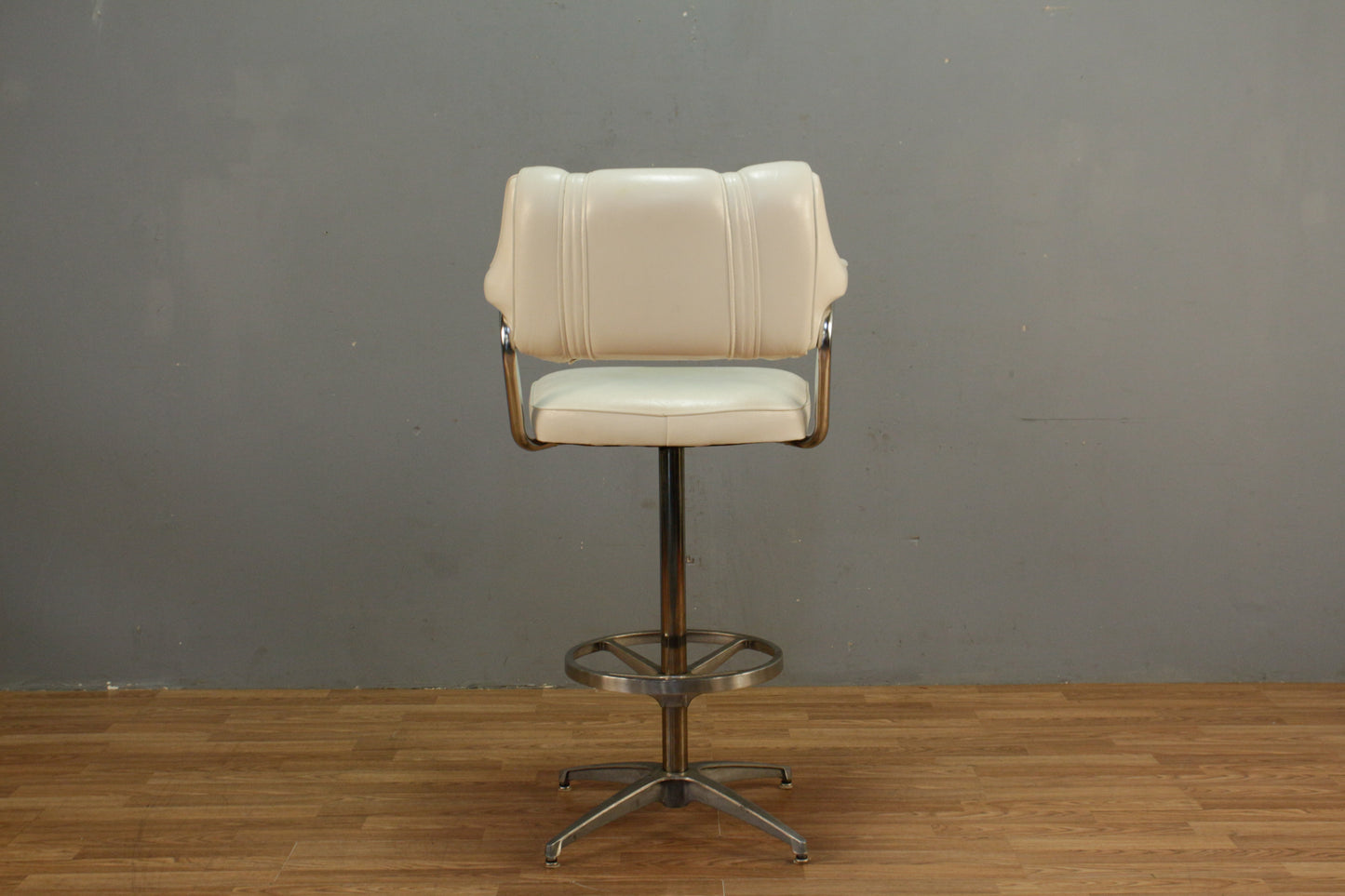 Luxe White Vinyl Bar Stool - ONLINE ONLY