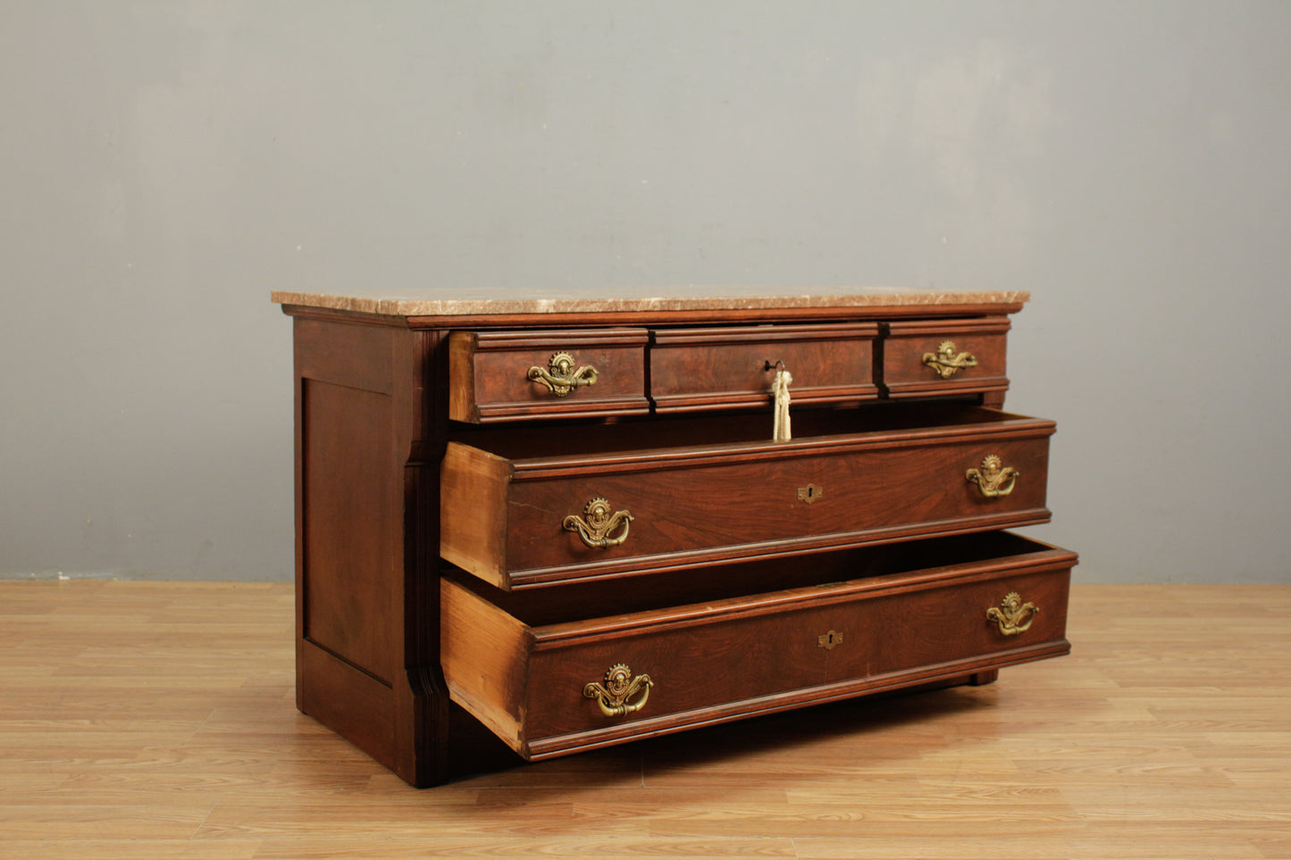Victorian Marble-Top 5-Drawer Dresser - ONLINE ONLY