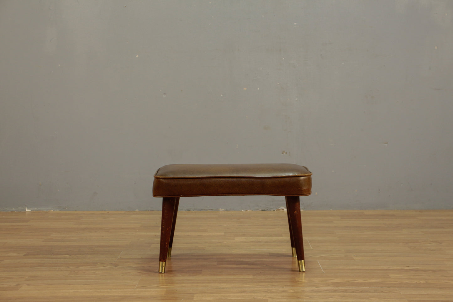 Brown Vinyl Ottoman