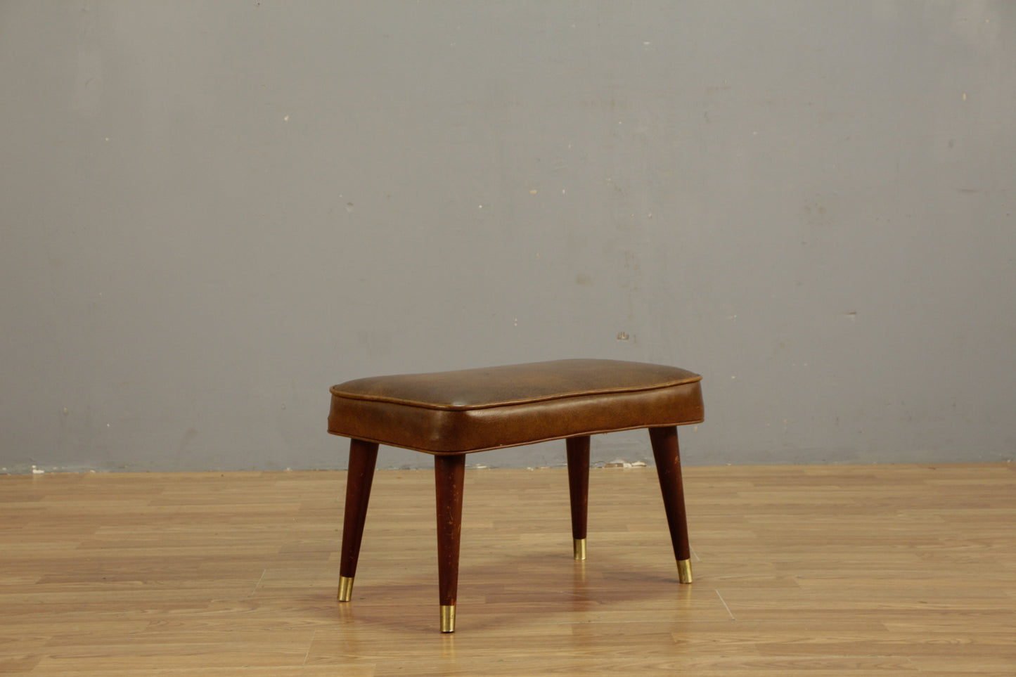 Brown Vinyl Ottoman