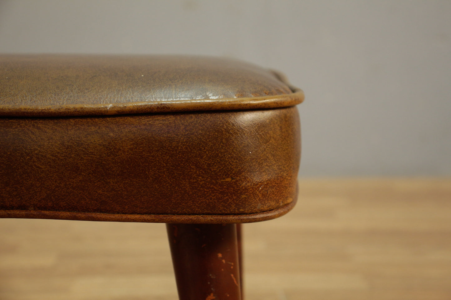 Brown Vinyl Ottoman