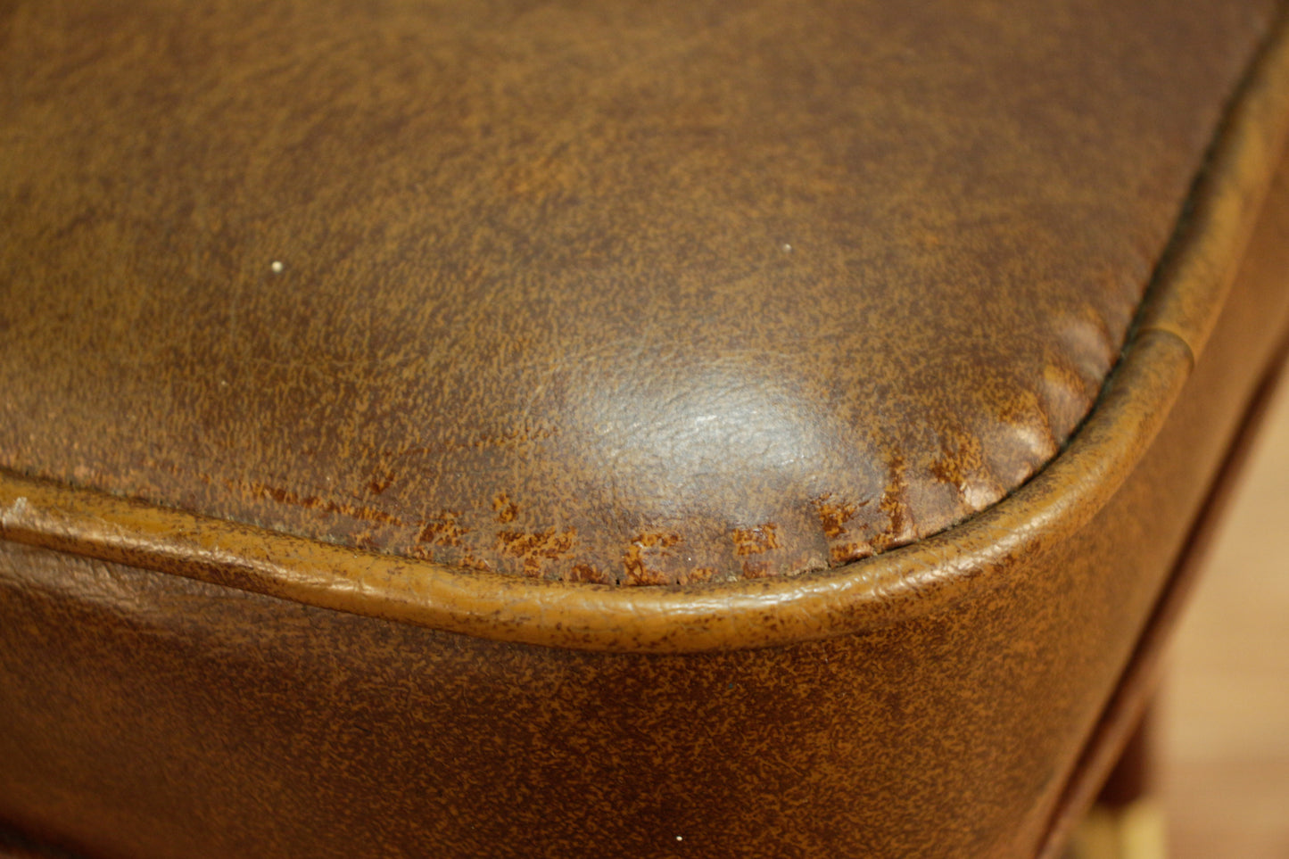 Brown Vinyl Ottoman