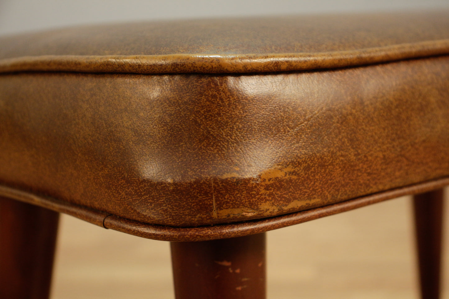 Brown Vinyl Ottoman
