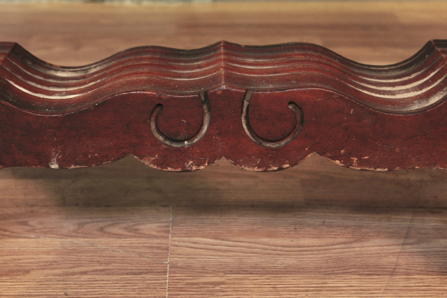 Antique Ornate Enamel Table with Built-In Leaves - ONLINE ONLY