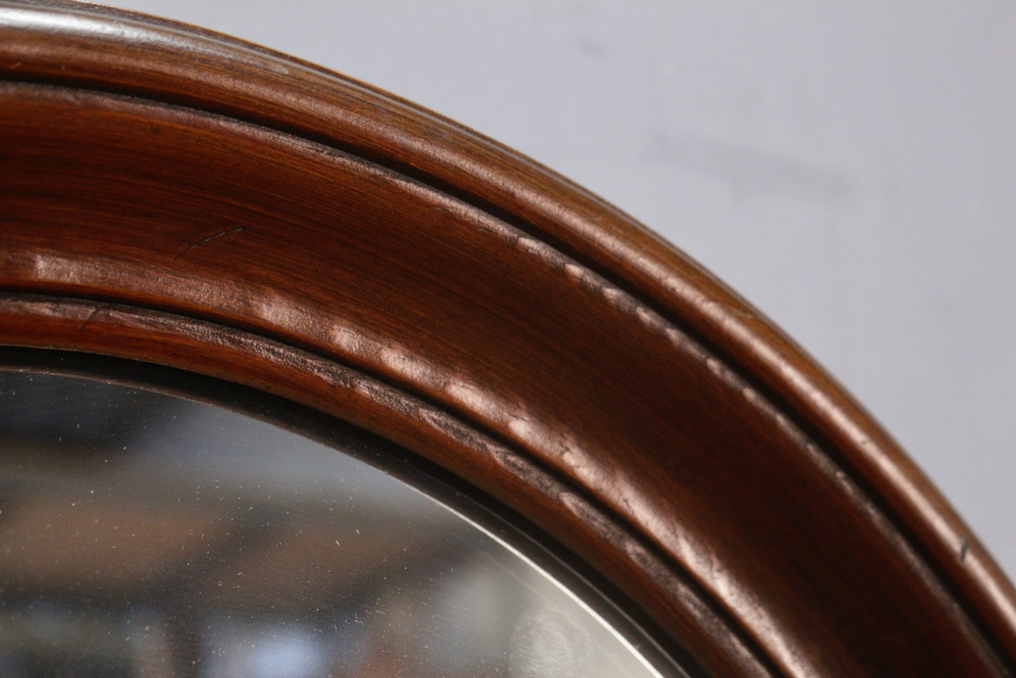 Simple Wooden Oval Mirror