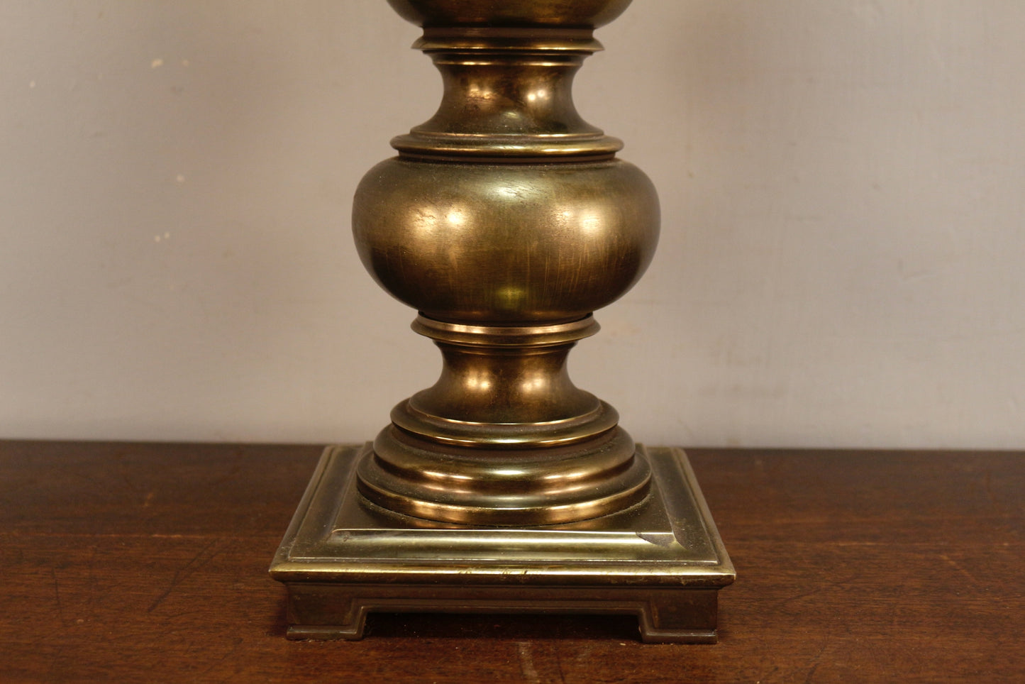 Tall Candle Sleeve & Brass Table Lamp