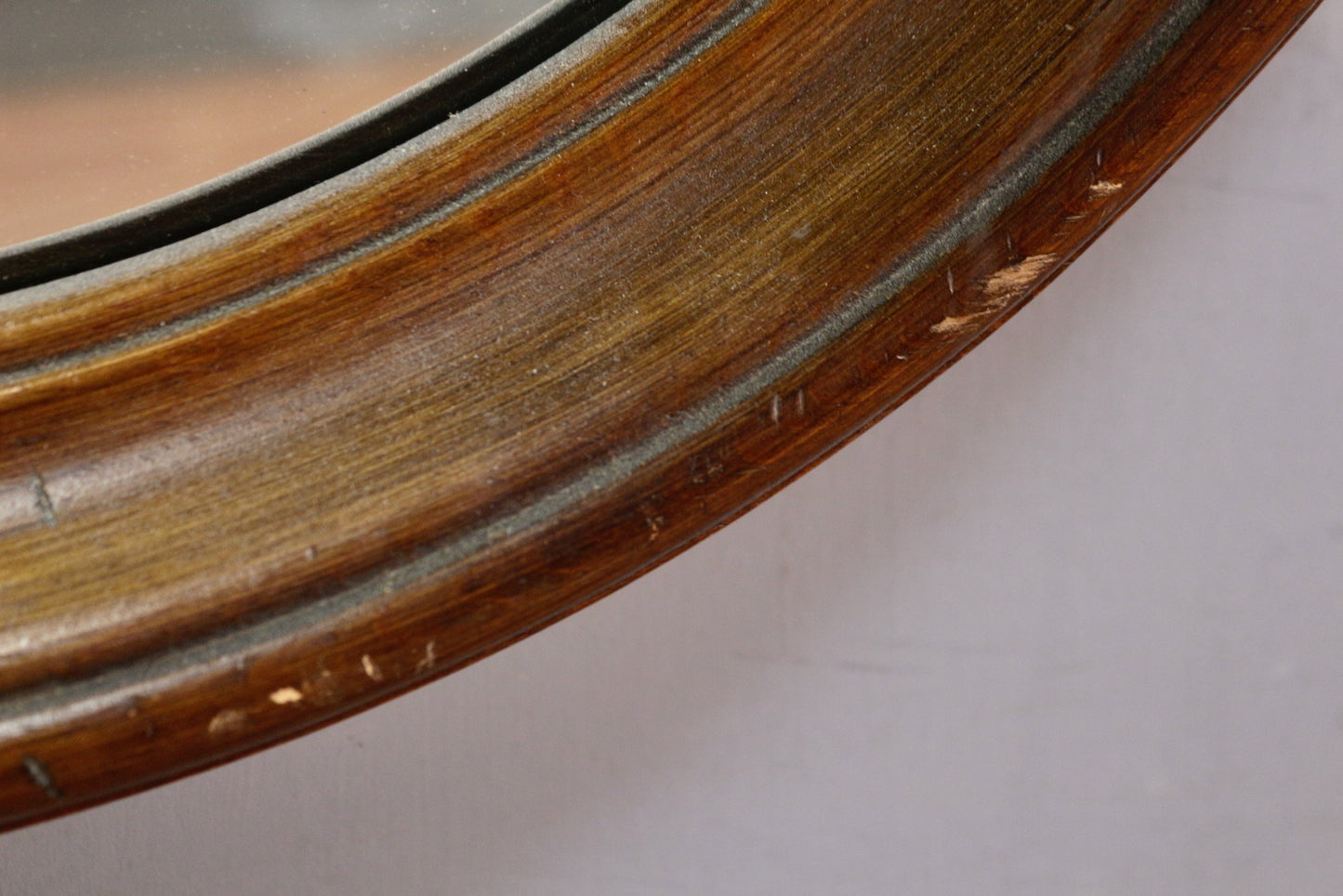 Simple Wooden Oval Mirror