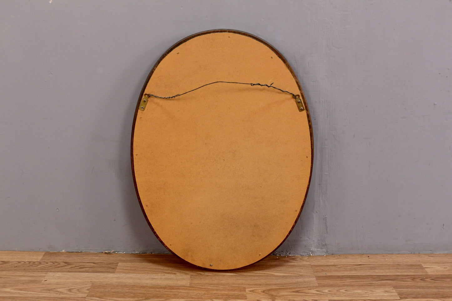 Simple Wooden Oval Mirror
