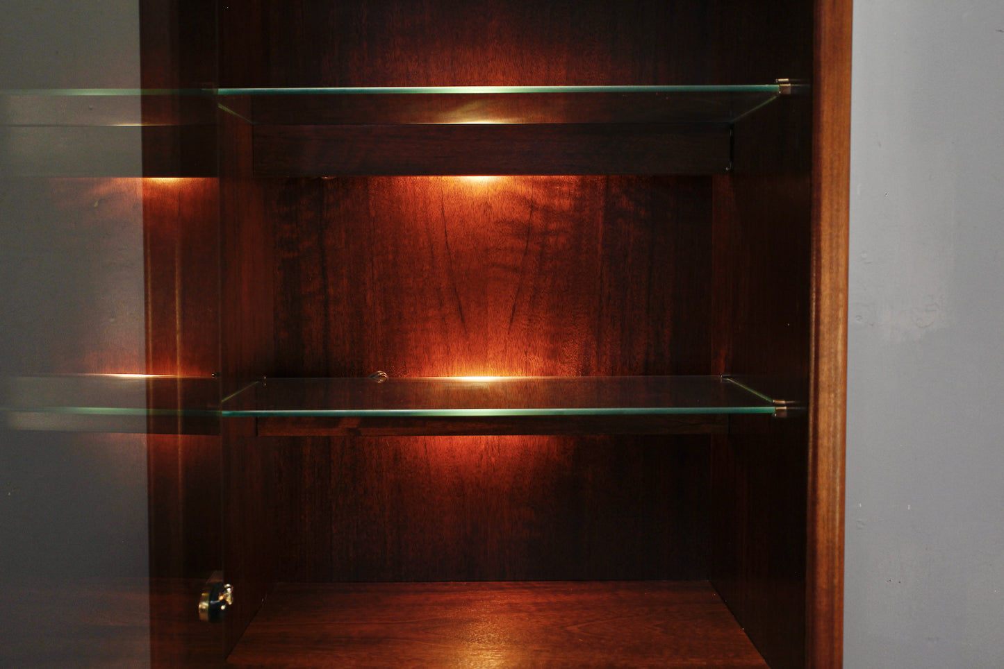 Slim Rosewood Illuminated 3-Drawer Wall Unit