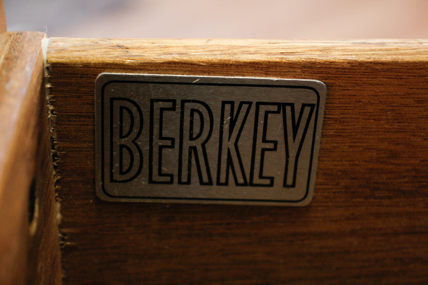 Berkey Oak & Chrome 2-Drawer End Table
