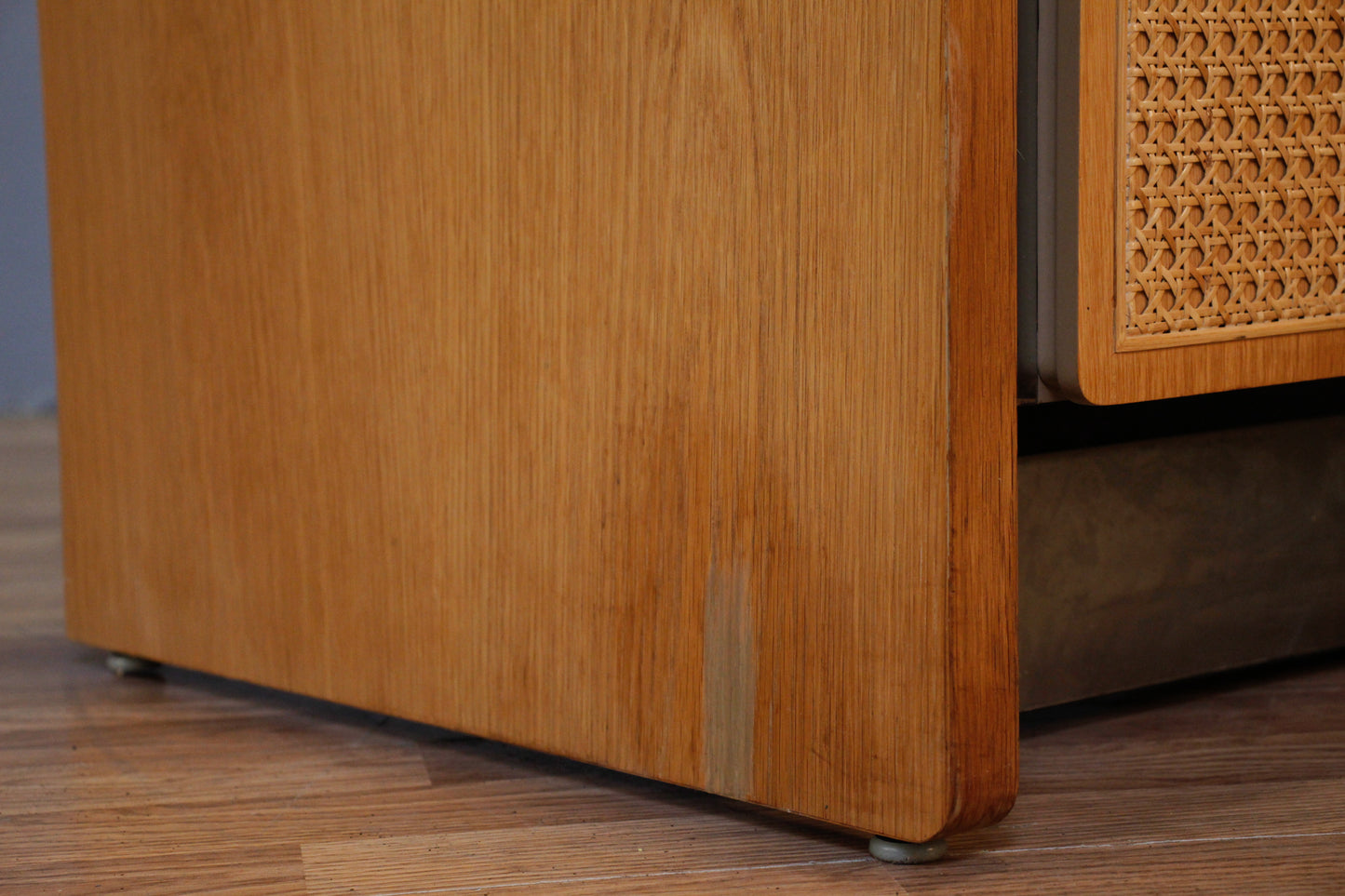 Berkey Oak & Chrome 2-Drawer End Table